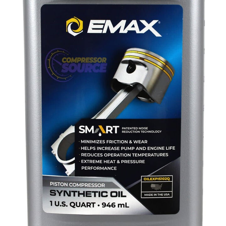EMAX 1 Qt 30W Smart Synthetic Oil for Piston Air Compressor, large image number 2