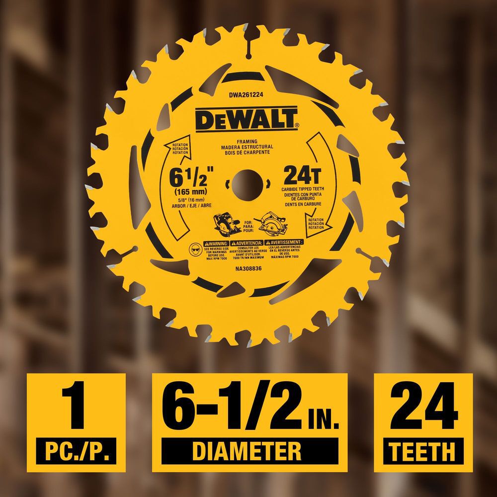 DEWALT 6-1/2 Inch 24T Circular Saw Blade, large image number 3