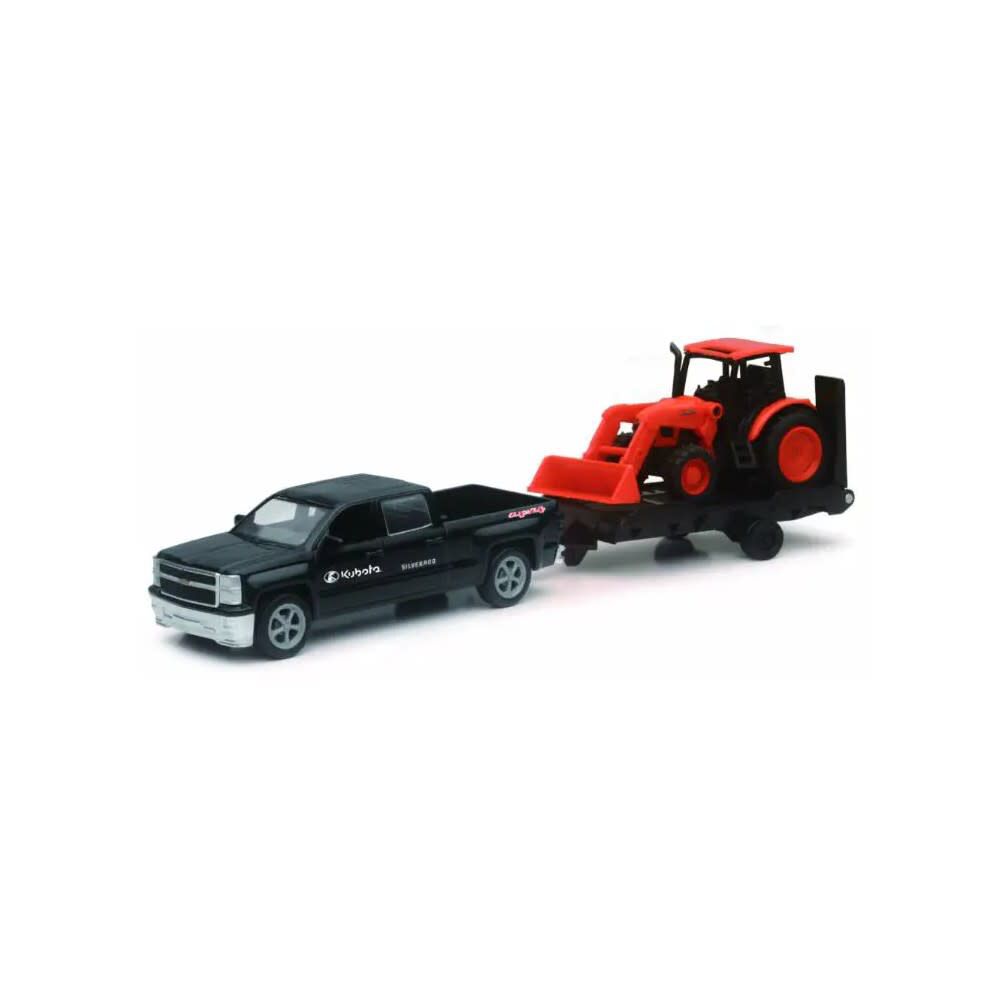 Kubota M5-111 1:64 Scale Miniature Toy Pull-Back Tractor Set with Truck – 77700-08703