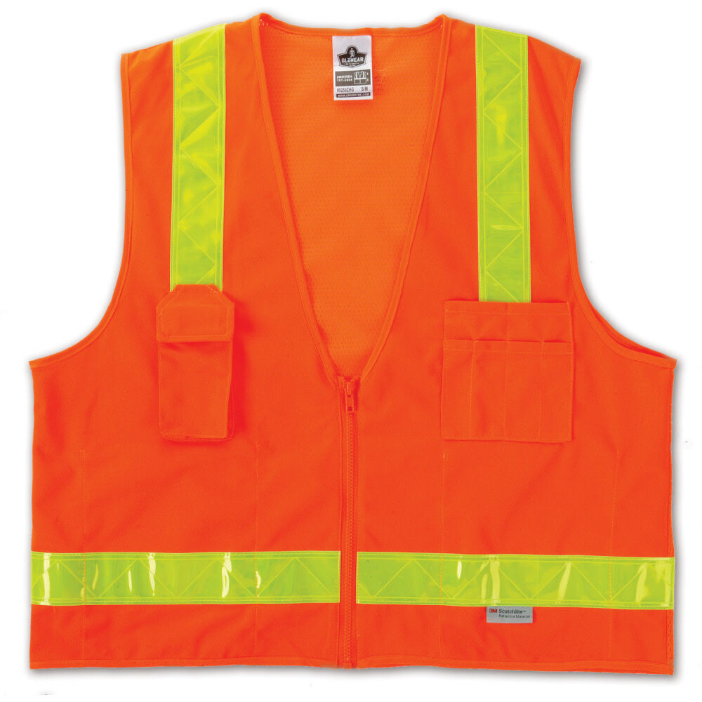 Ergodyne GloWear 8250ZHG Class 2 Orange Surveyors Vest - 4XL, large image number 1