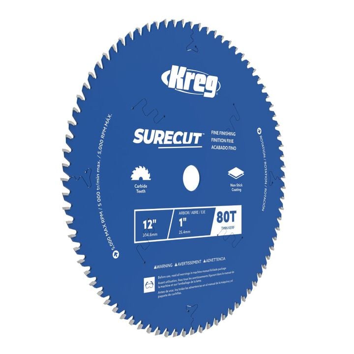 Kreg 12 Inch SureCut Fine Finishing 80-Tooth Saw Blade