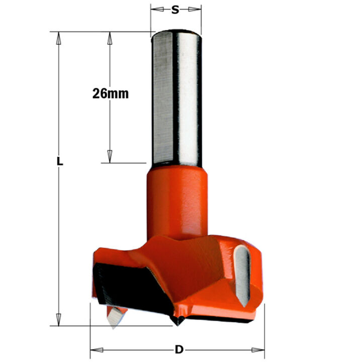 CMT Hinge Boring Bit 35 mm x 57.5 mm RH