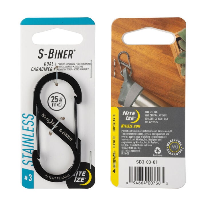 Nite Ize S-Biner Dual Carabiner Stainless Steel #3 Black, large image number 2