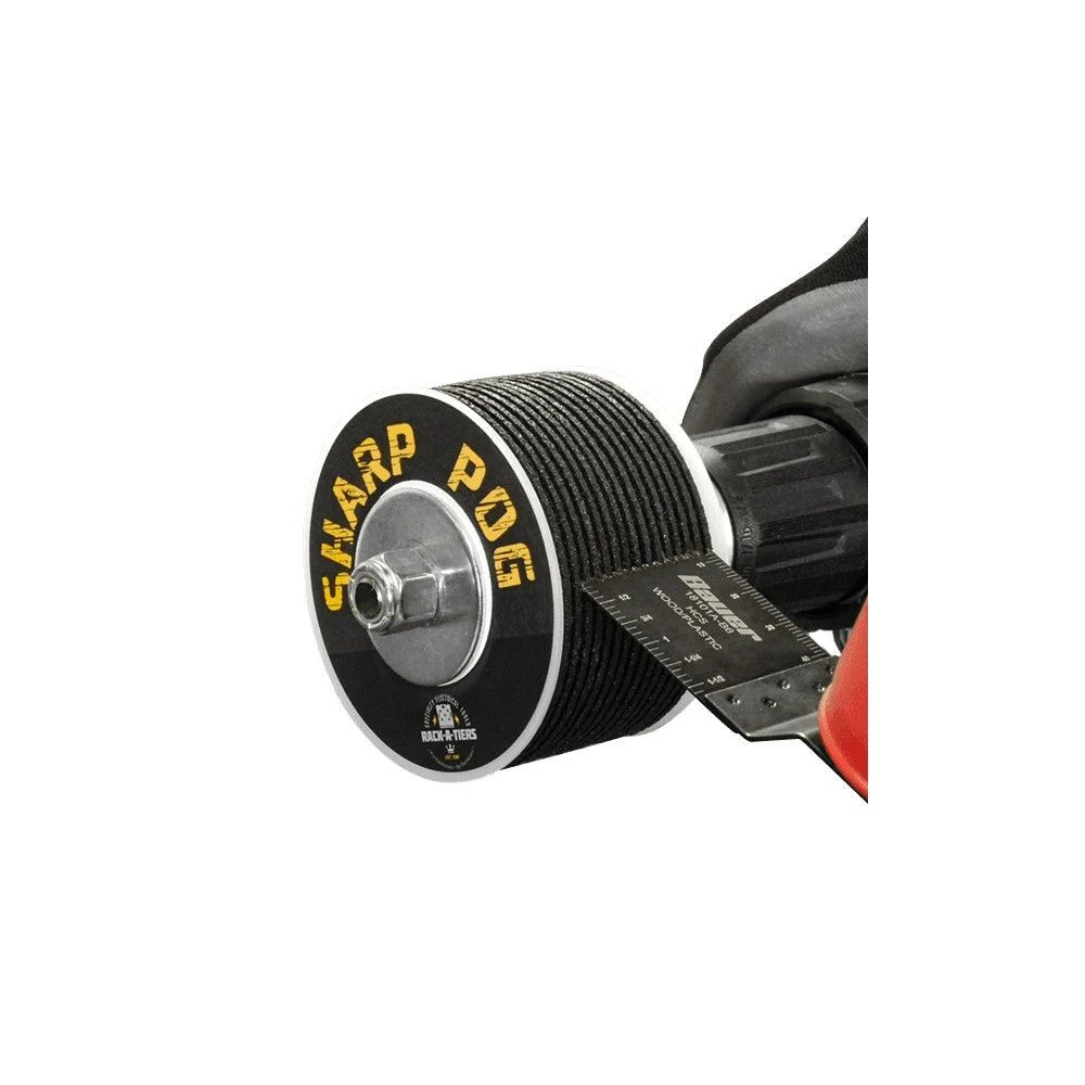 Rack-A-Tiers Sharp Pog Drill Operated Multi-Tool Oscillating Blade Sharpener, large image number 1