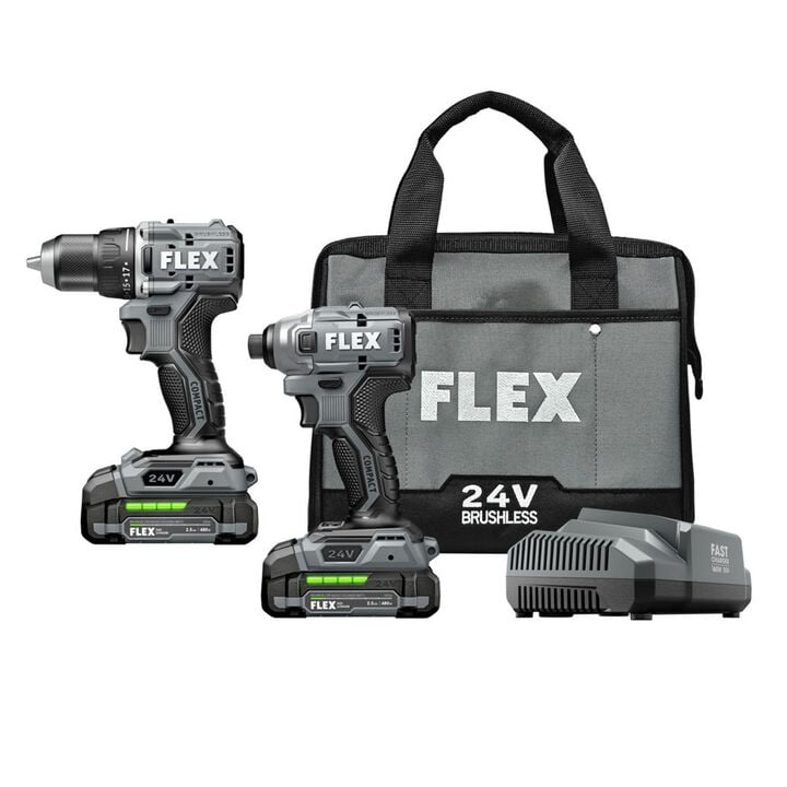 FLEX 24V Cordless Compact Drill Driver and Impact Driver Combo Kit, large image number 3