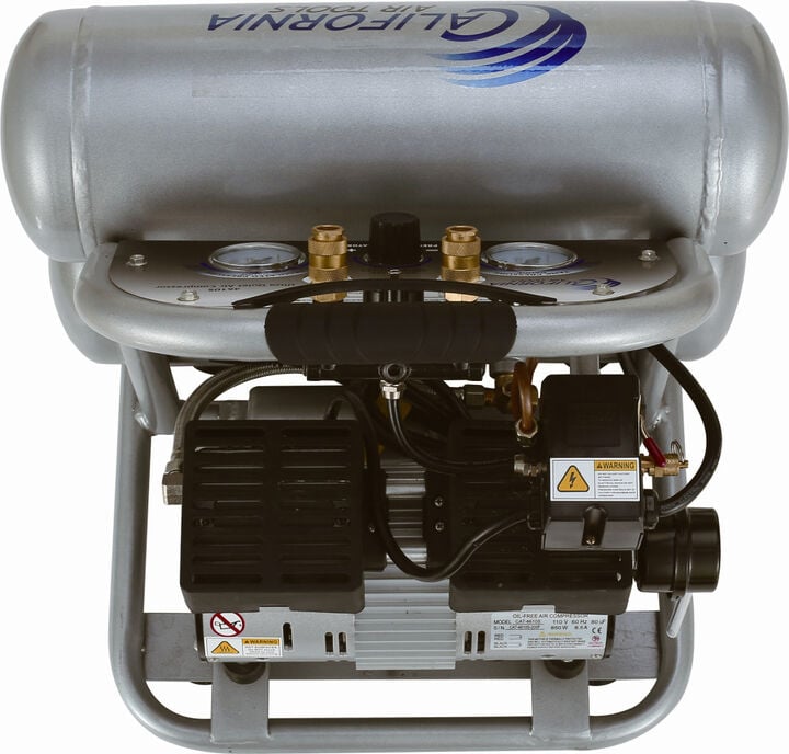 California Air Tools Ultra Quiet Oil-Free Corded 1HP 4.6 Gallon Steel Twin Tank Air Compressor, large image number 6