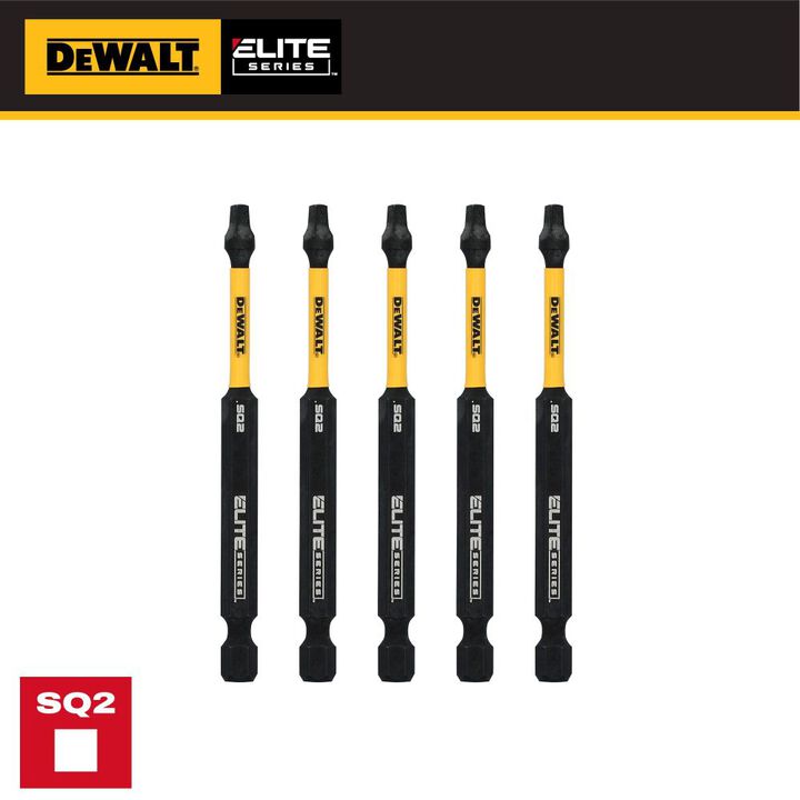 DEWALT ELITE SERIES 3-1/2 Inch SQ2 Bits 5 Pieces, large image number 1