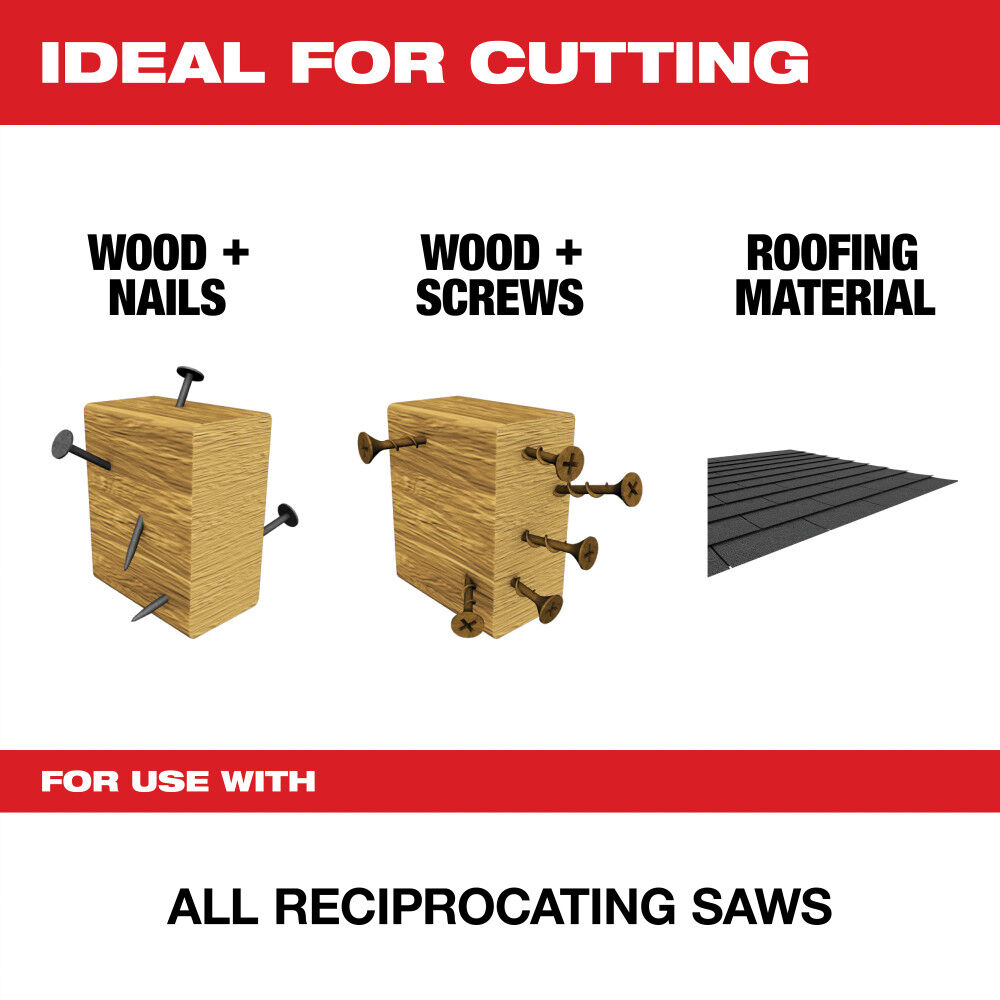 Milwaukee 9 in. 5 TPI The Ax Carbide Teeth SAWZALL Blades 5PK, large image number 6