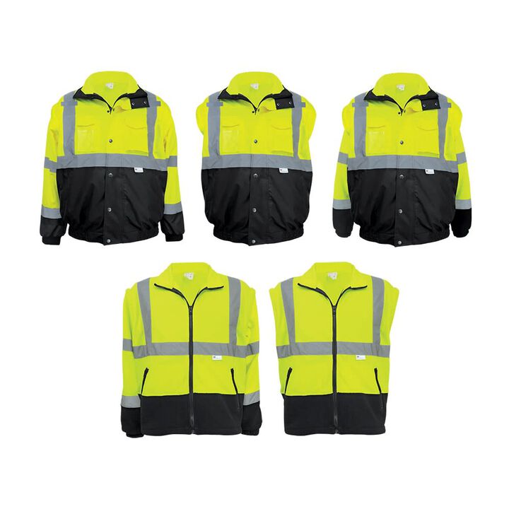 Global Glove FrogWear Eight-in-One Bomber Jacket, Hi-Vis Yellow, XL, large image number 4