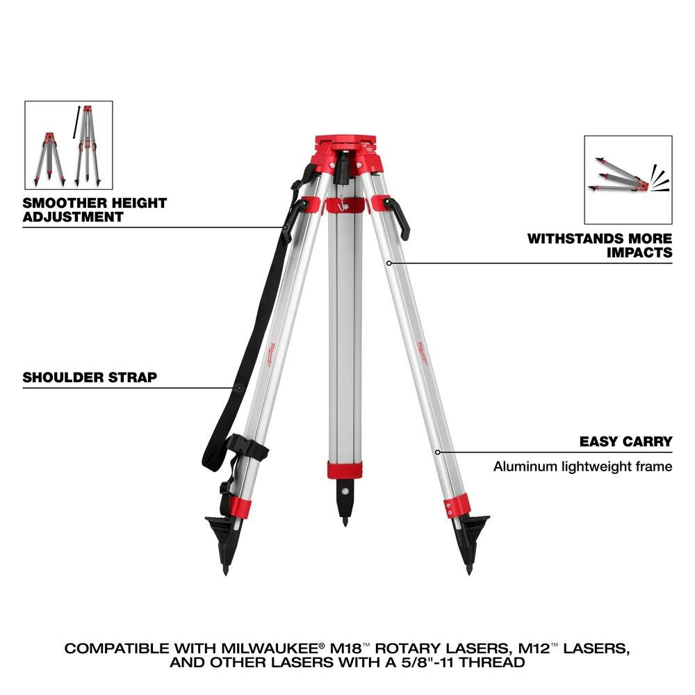 Milwaukee M18 Red Exterior Dual Slope Rotary Laser Level Kit with