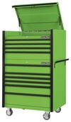 Extreme Tools DX Series 41 Inch W x 25 Inch D 4 Drawer Top Chest & 6 Drawer Roller Cabinet Combo Green with Black Drawer Pulls, small image number 4