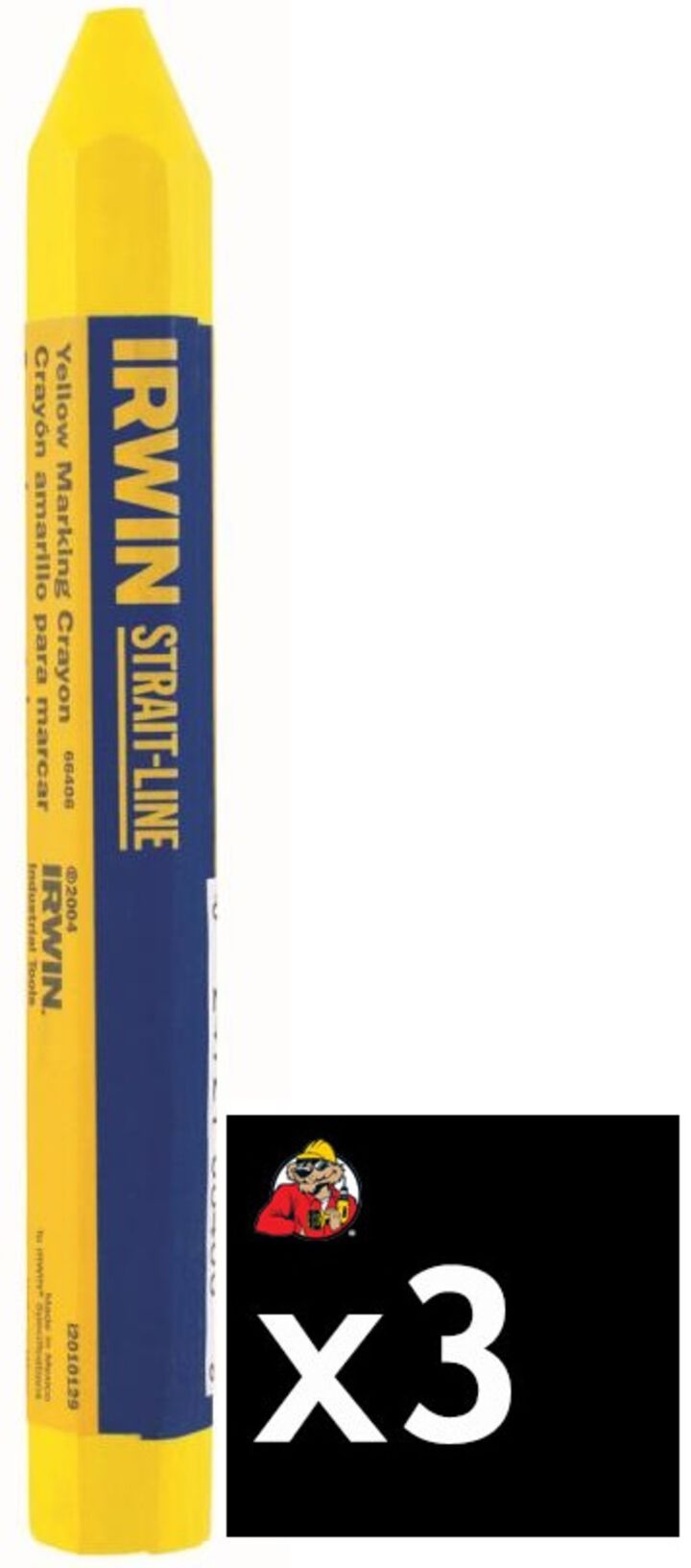 Irwin Red Blue Yellow & White Lumber Crayon Bundle, large image number 4