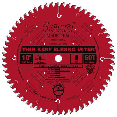 Freud 10in Thin Kerf Sliding Compound Miter Blade with Perma-SHIELD Coating