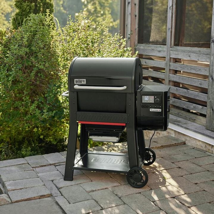 Weber Searwood 600 648 Sq.-Inch Cooking Area 120V Wood Fired Pellet, Black, large image number 12