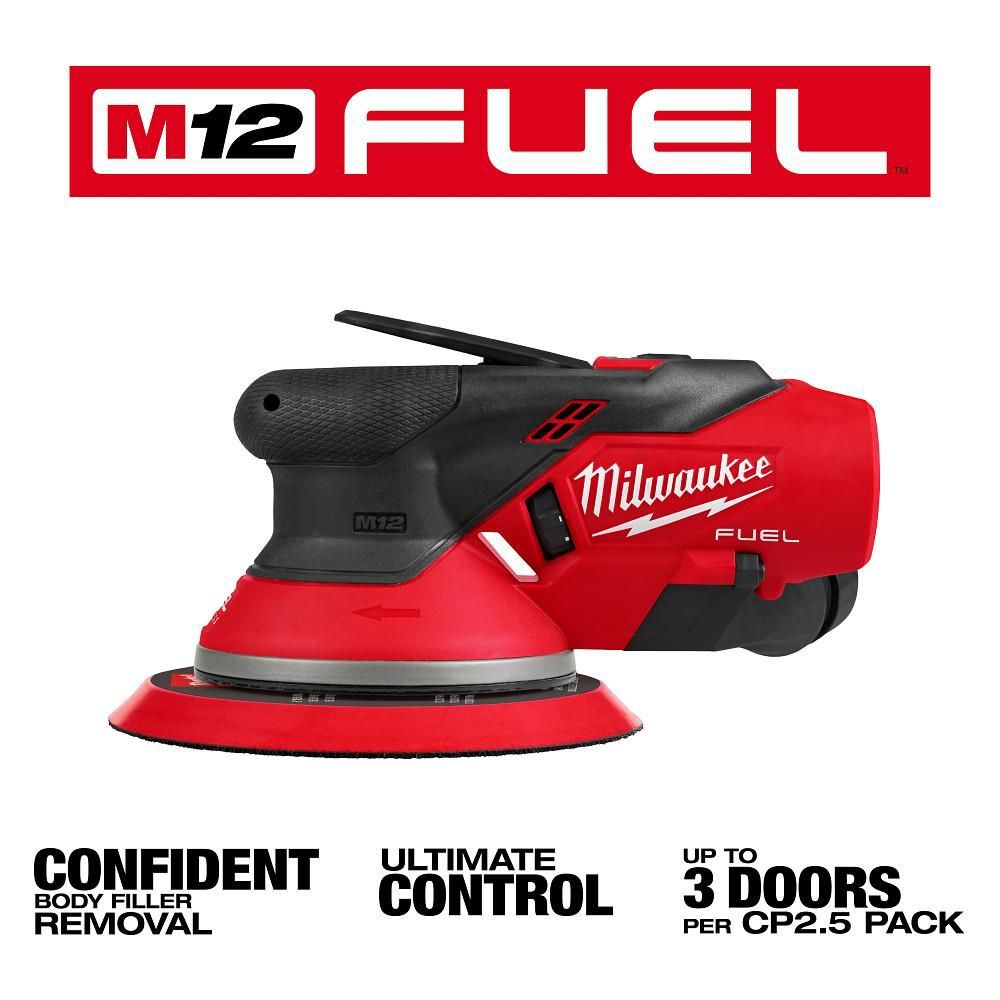 Milwaukee M12 FUEL 6 Inch Random Orbital Sander, 3/16 Inch (Bare Tool), large image number 3
