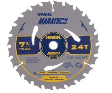 Irwin Marathon 7-1/4in Circular Saw Blade 24T Carbide