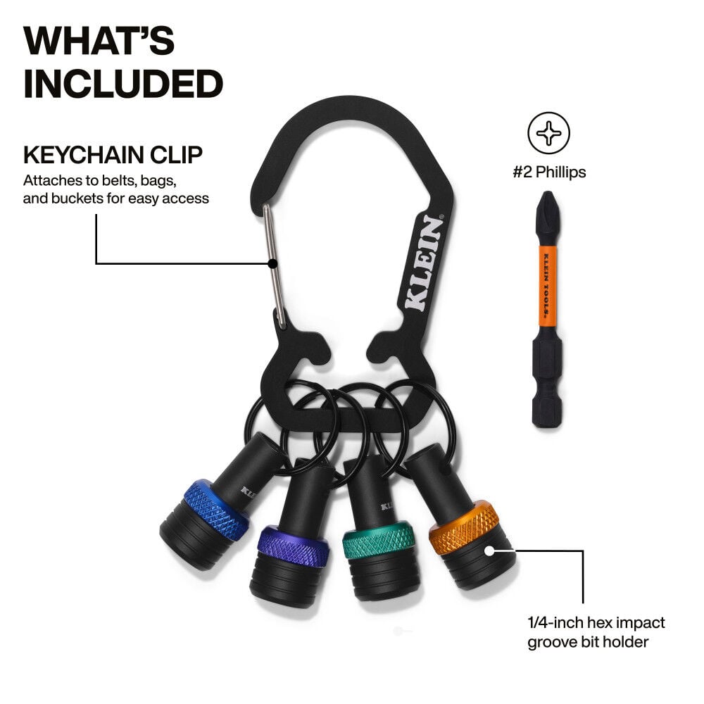 Klein Tools Bit Holder Keychain Set 5 Pieces, large image number 2