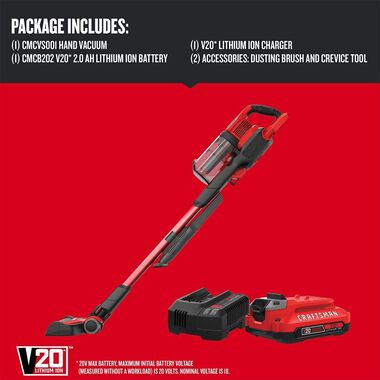 CRAFTSMAN V20* Cordless Stick Vacuum Kit, large image number 6