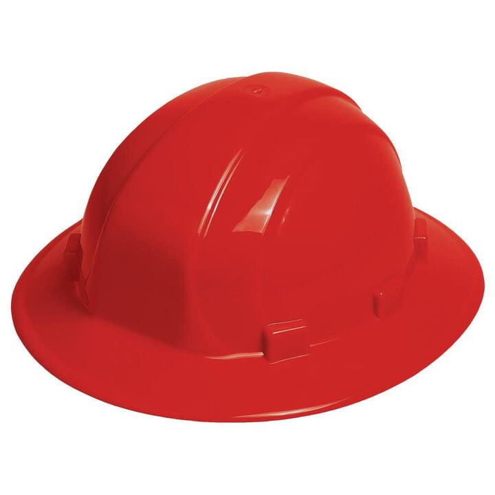 Delta Plus Omega II Full Brim Hard Hat with 6 Point Ratchet Suspension Red