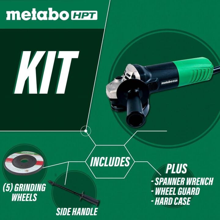 Metabo HPT 4-1/2 In. 6.2 Amp Disc Grinder, large image number 3