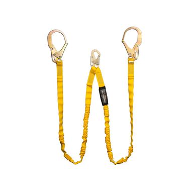 Guardian Fall Protection 6 Foot Dual Leg Internal Shock Lanyard with Rebar Hook