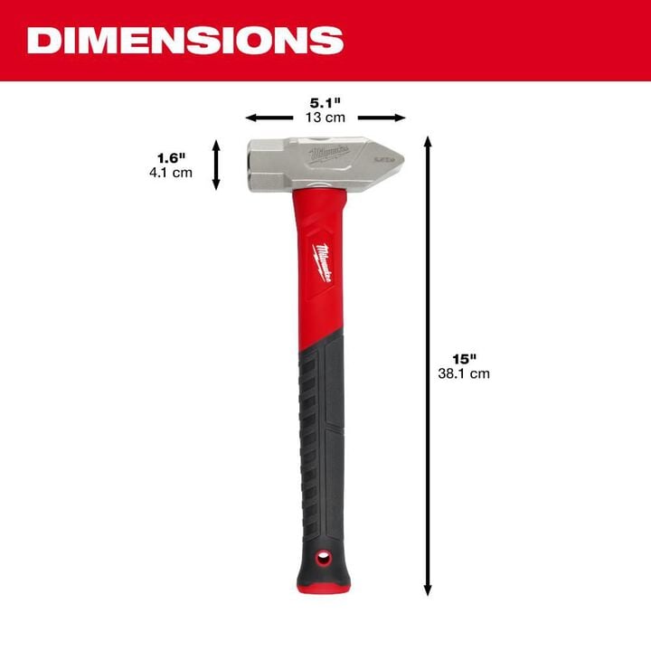 Milwaukee 2 1/2 lb Fiberglass Cross Peen Hammer, large image number 2