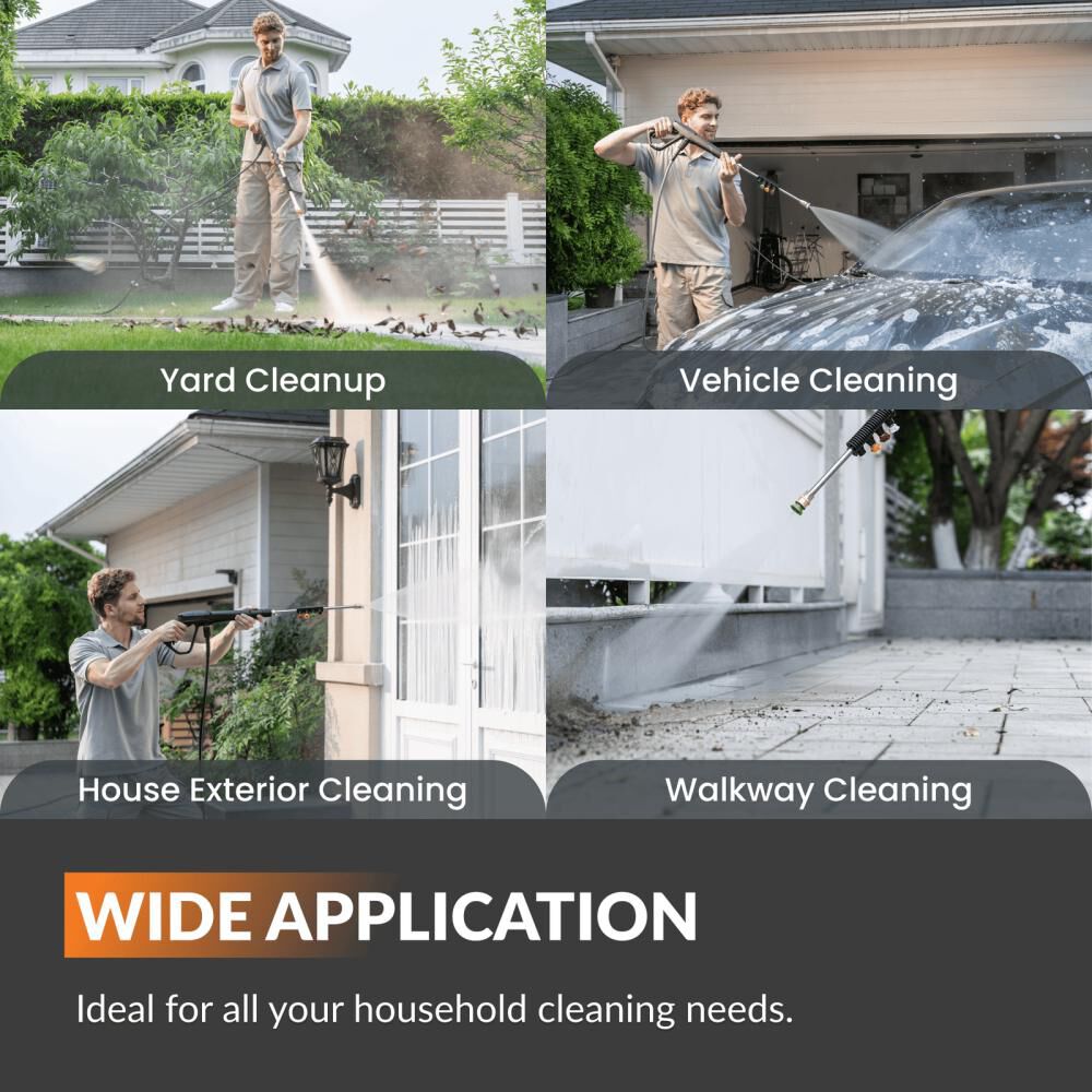 Giraffe Tools GRANDFALLS PRO 3700 PSI 1.1 GPM Electric Cold Water Retractable Pressure Washer with 4 Spray Nozzles, large image number 8