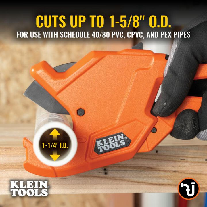 Klein Tools 1-1/4" Ratcheting PVC Pipe Cutter, large image number 1