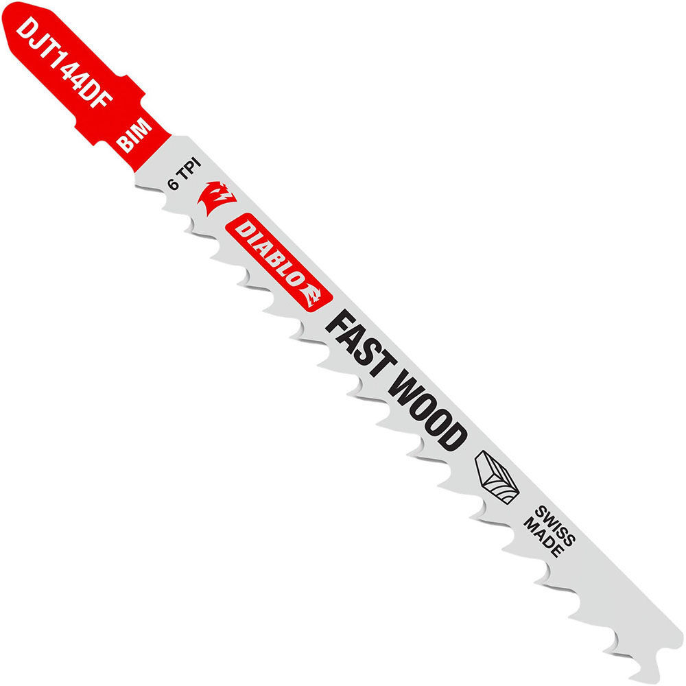 Diablo Tools 4in 6 TPI Bi-Metal T-Shank Jig Saw Blades for Fast Wood Cuts 5pk, large image number 1