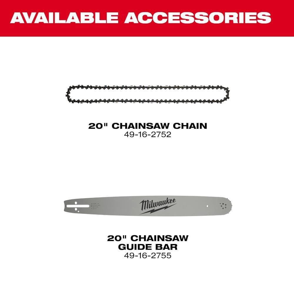 Milwaukee M18 FUEL 20 Inch Dual Battery Chainsaw Kit, large image number 14