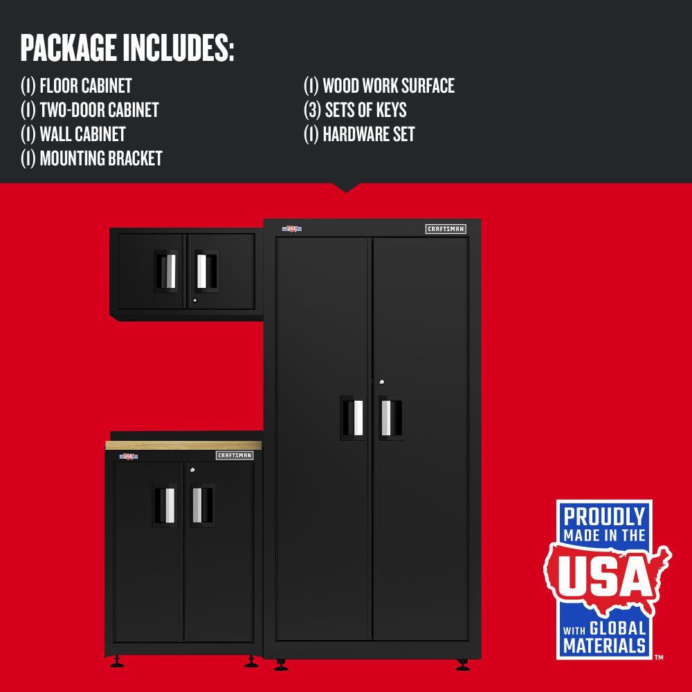 CRAFTSMAN 63 Inch Wide Welded Metal Storage Suite with Cabinet Storage, 4 Piece, large image number 10