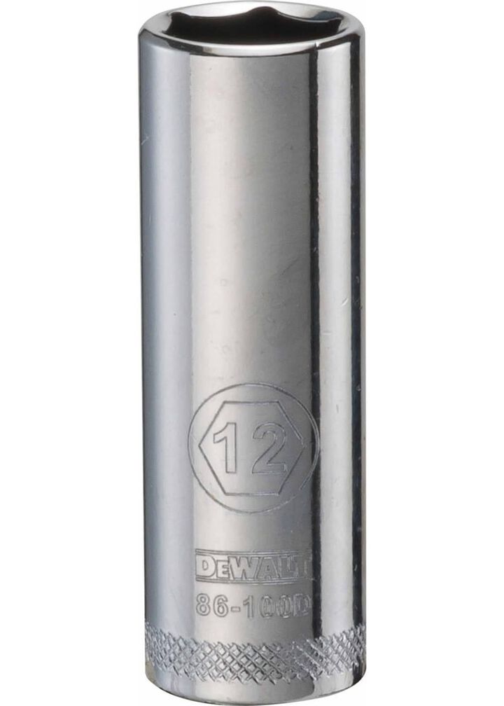 DEWALT 12 mm 1/4 Inch Drive 6-Point Metric Deep Socket, large image number 0