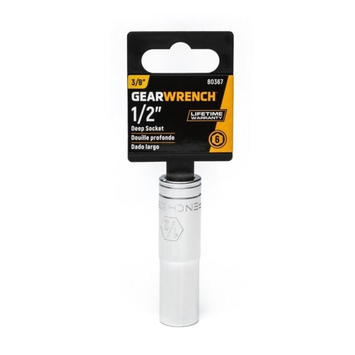 GEARWRENCH 6 Point 3/8 Inch Drive Deep Length Socket, 1/2 Inch, large image number 2
