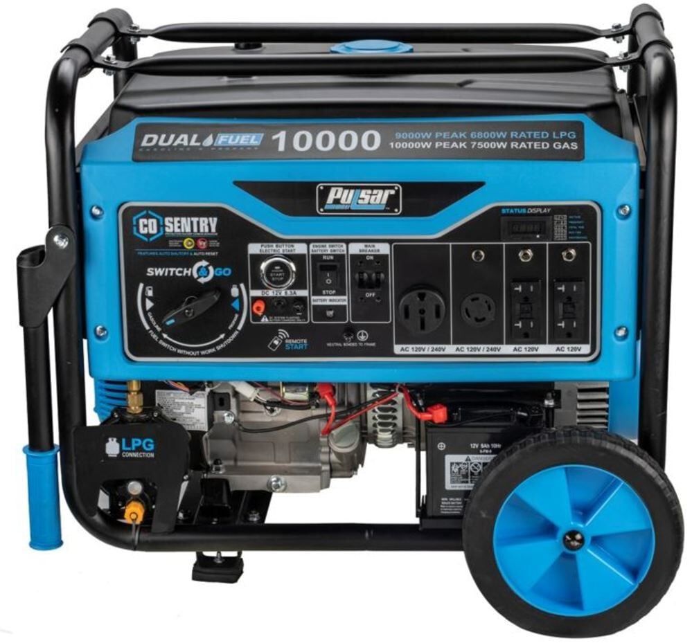 Pulsar Products 10,000 Watt Dual Fuel 50-State Portable Generator with CO Alert, large image number 6