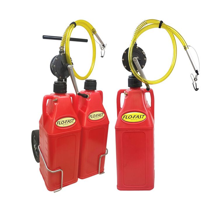 Flo-Fast 10.5 Gallon Gas Container with Pump & 21 Gallon System Bundle