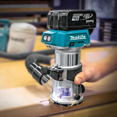 Makita 18V LXT Lithium-Ion Brushless Cordless Compact Router Kit (5.0Ah), large image number 8