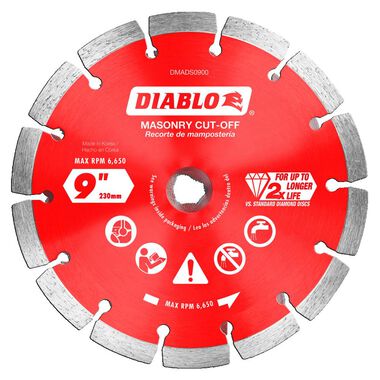 Diablo Tools 9in Diamond Segmented Cut-Off Discs for Masonry