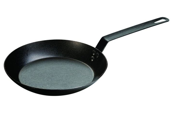 Lodge Cast Iron 10 Inch Black Carbon Steel Fry Pan with Handle Holder, large image number 1