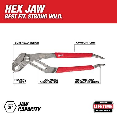 Milwaukee 10In. Hex Jaw Pliers, large image number 1