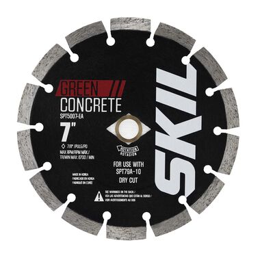SKIL Green Cut Early Entry Assembly Kit 7in Segmented Green Cutting Concrete Blade