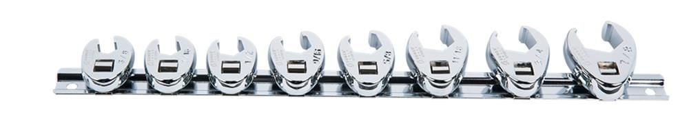 Sunex 3/8In Drive Fully Polished SAE Flare Nut Crowfoot Wrench 8pc Set, large image number 3