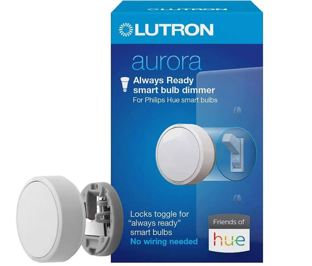 Lutron Aurora 3V Gloss White Rotary Control Smart Bulb Dimmer Switch, large image number 1