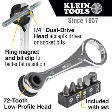Klein Tools Slim-Profile Mini Ratchet Set 5-Pc, large image number 1