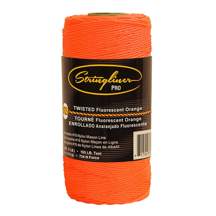 Stringliner #18 Construction Replacement Roll Twisted Fluorescent Orange 1080 ft