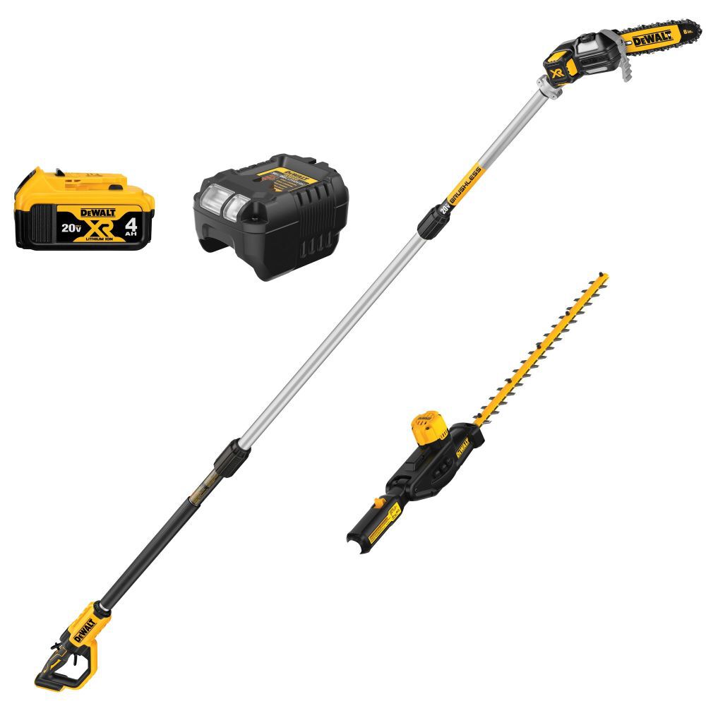 DEWALT 20V MAX Lithium Ion Cordless Pole Saw and Pole Hedge Trimmer Combo Kit DCKO86M1 Acme Tools