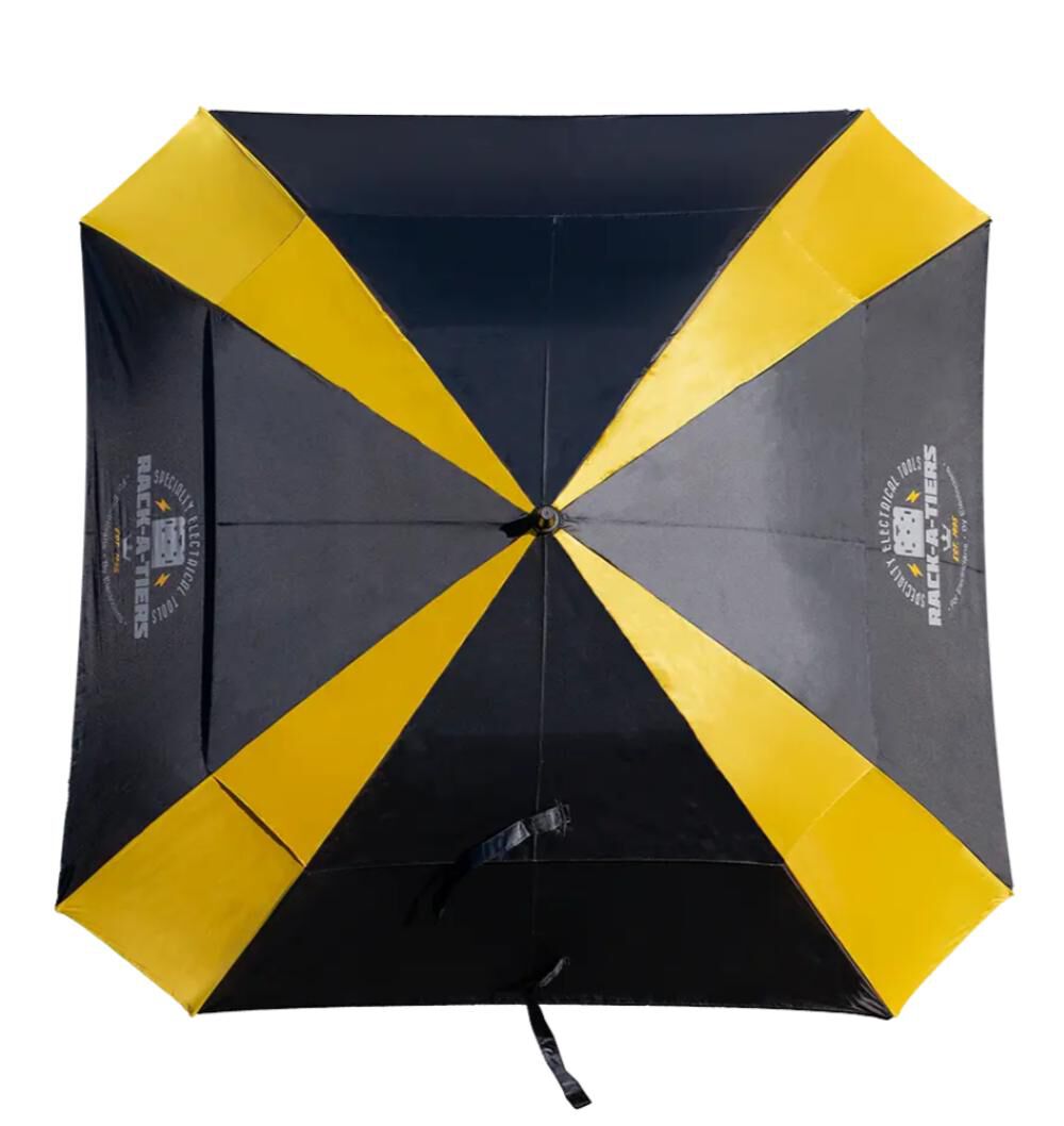 Rack-A-Tiers Promotional Racky 43-Inch Square Jobsite Umbrella, Black and Yellow, large image number 2
