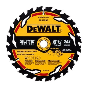 DEWALT Elite Series Blister Circular Saw Blade 6 1/2in 24T