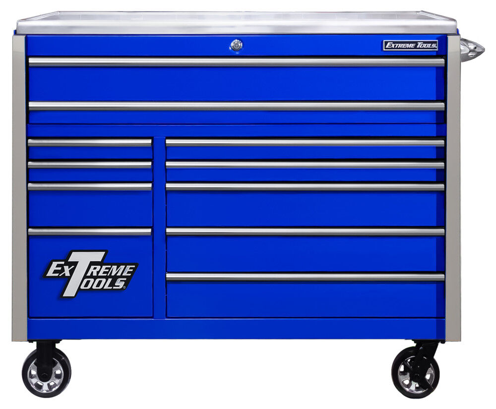Extreme Tools® EXQ Professional Series EX5511RCQ 55in. W x 31in. D x 46.4in. H 11-Drawer Professional Roller Cabinet with Quick Release