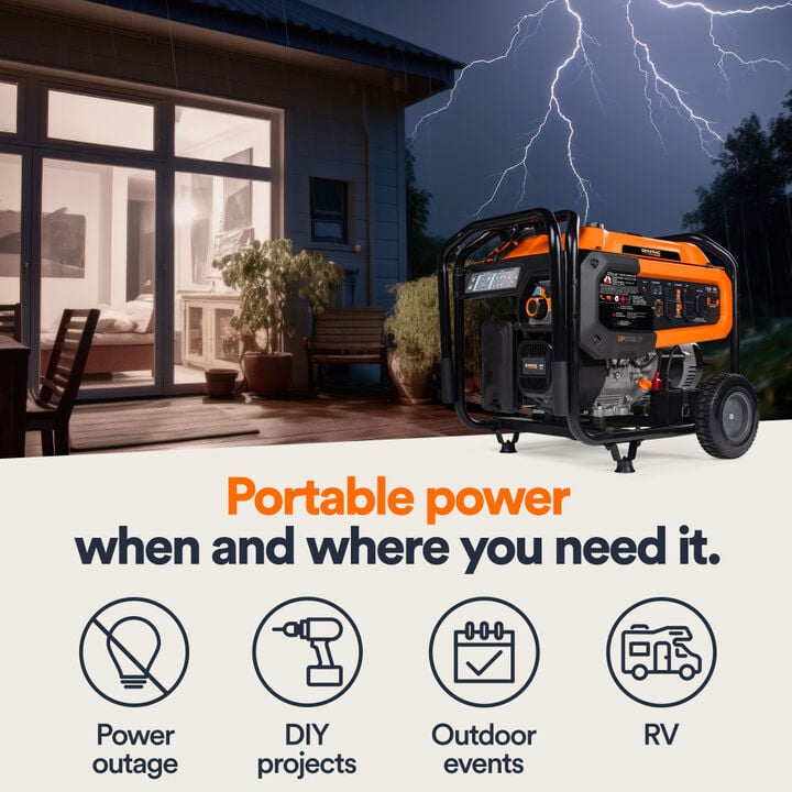 Generac 8250 Watt Dual Fuel 50-State Portable Generator with COsense Technology, large image number 2