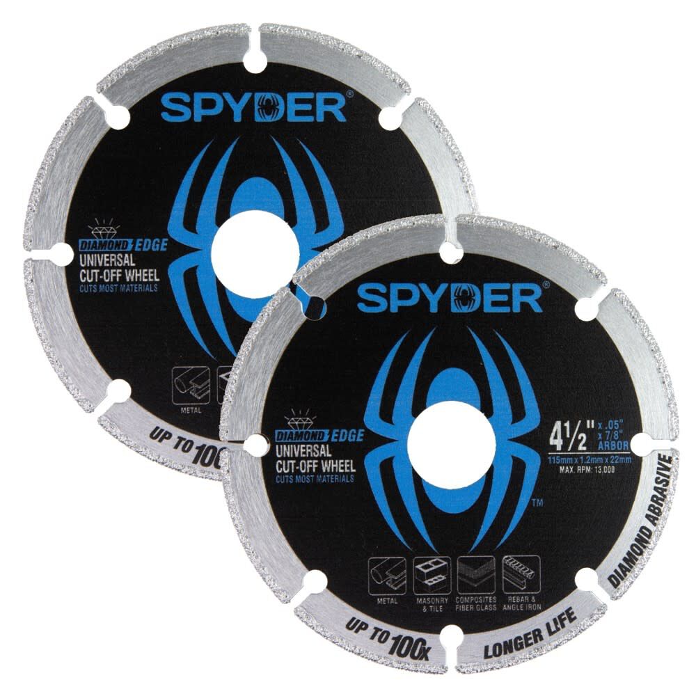 Spyder 4.5 Inch, 7/8 Inch Arbor, Diamond Bite Cut-Off Wheel, 2 Pieces, large image number 1